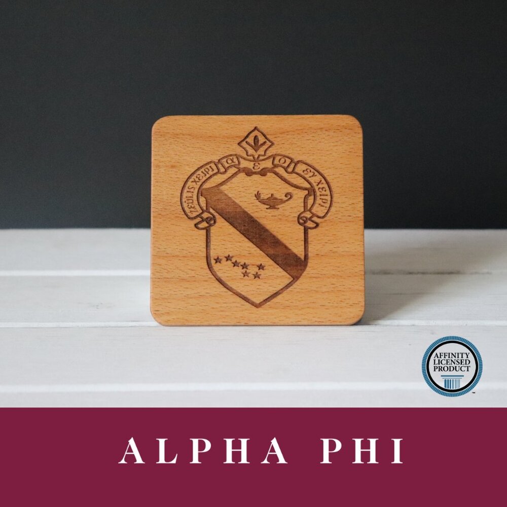 Alpha Phi Crest (Set of 4 Coasters)
